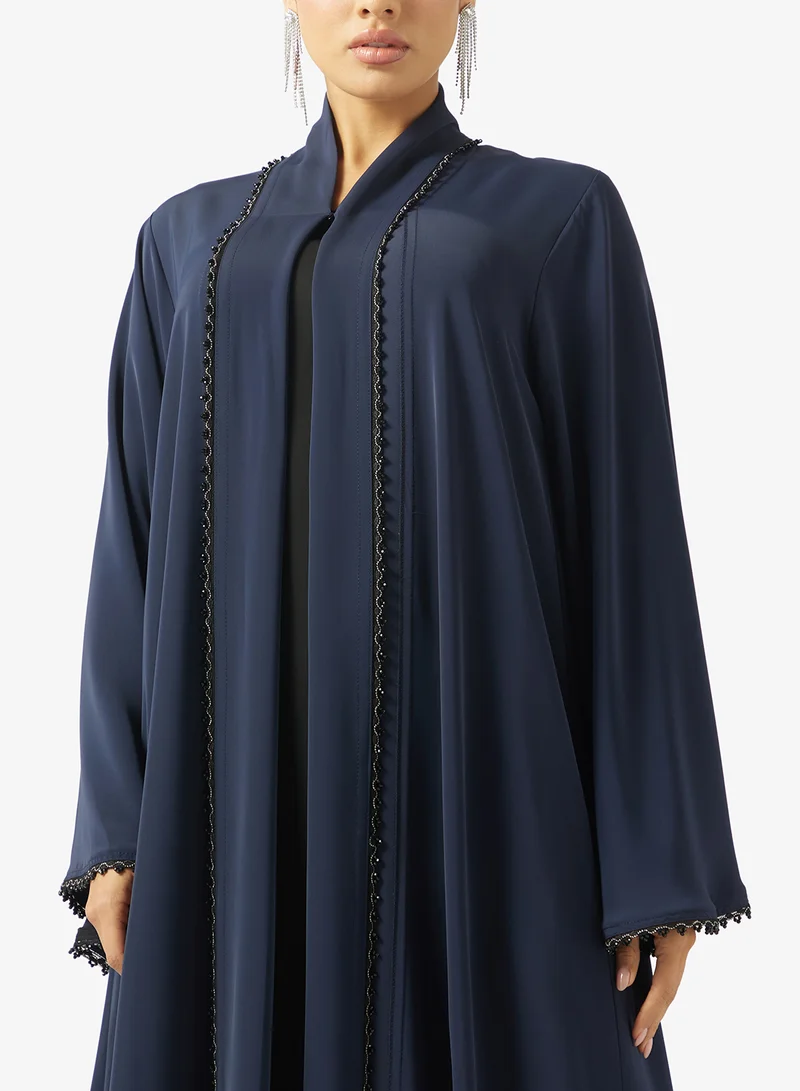 hayas closet  Embellished Loose Fit High Neck Abaya for Women | Best Price UAE